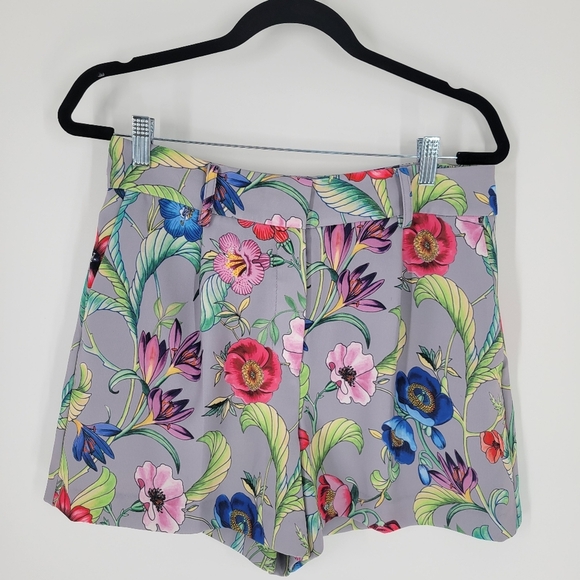 Ann Taylor Shorts Womens 8 Tropical Floral Pleated Flowy Pockets Dressy Drapey - Picture 1 of 4